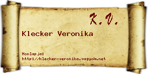 Klecker Veronika névjegykártya